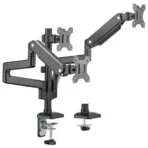 MXG BMA-36 Triple Montior Pole Mounted Premium Aluminum Spring-Assisted Monitor Arm