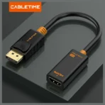 CABLETIME CP22B DisplayPort Male to HDMI Female Converter Adapter, 1080P 60Hz, 24K Gold-Plated Connectors - Image 3