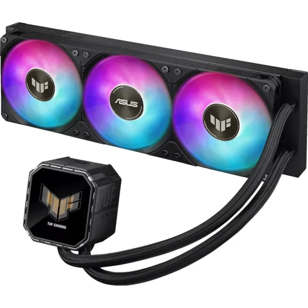 ASUS TUF Gaming LC III 360 ARGB LCD Liquid CPU Cooler, Triple Fans, High Airflow Static Pressure, 2.8 Inch LCD Display